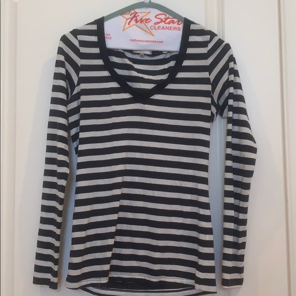 Vince navy and while striped shirt